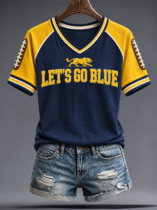 Women's Michigan University Football Lover Printed T-shirt